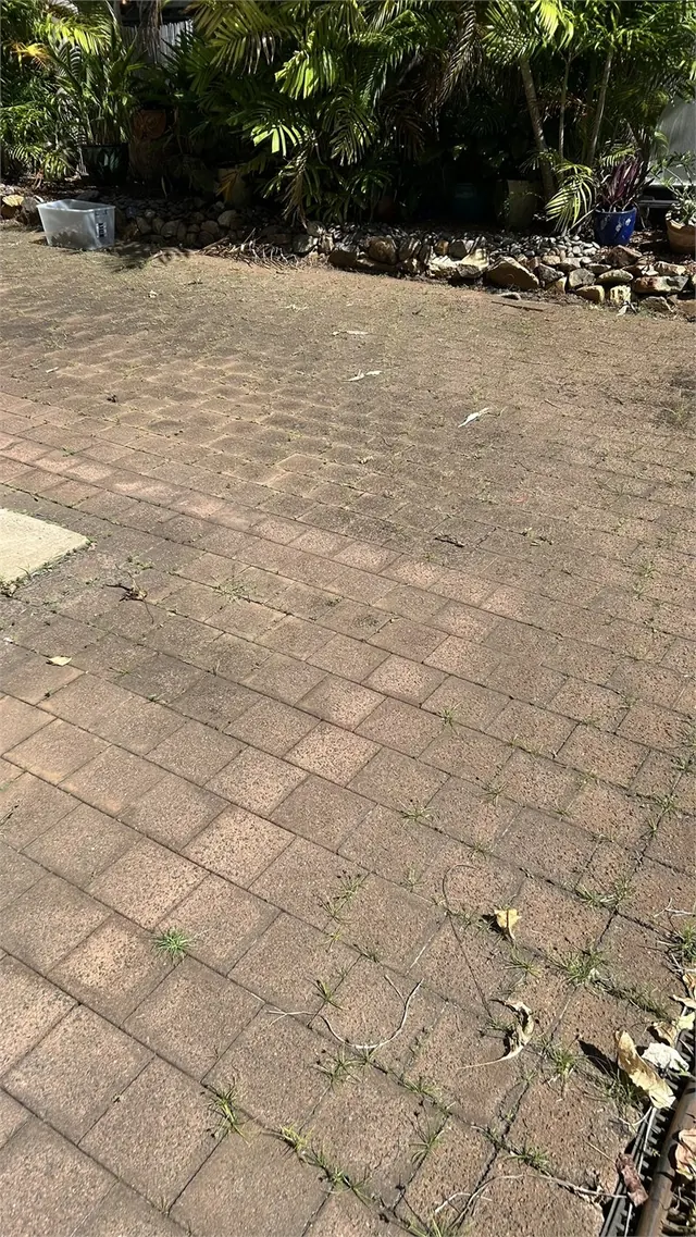 Courtyard before pressure washing