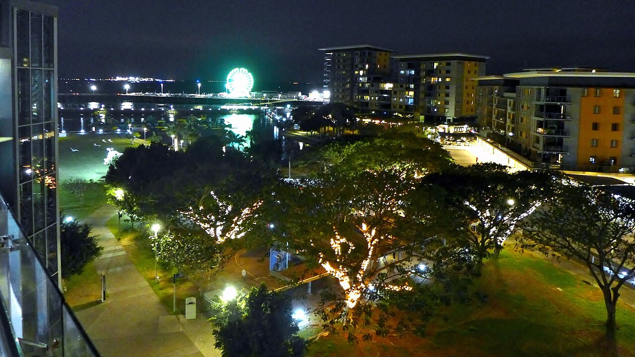 Darwin Waterfront skyline at night