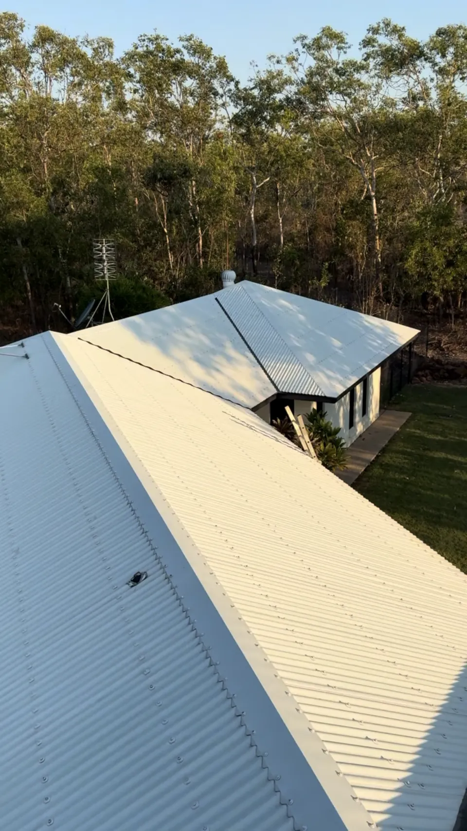 Corrugated roof after cleaning