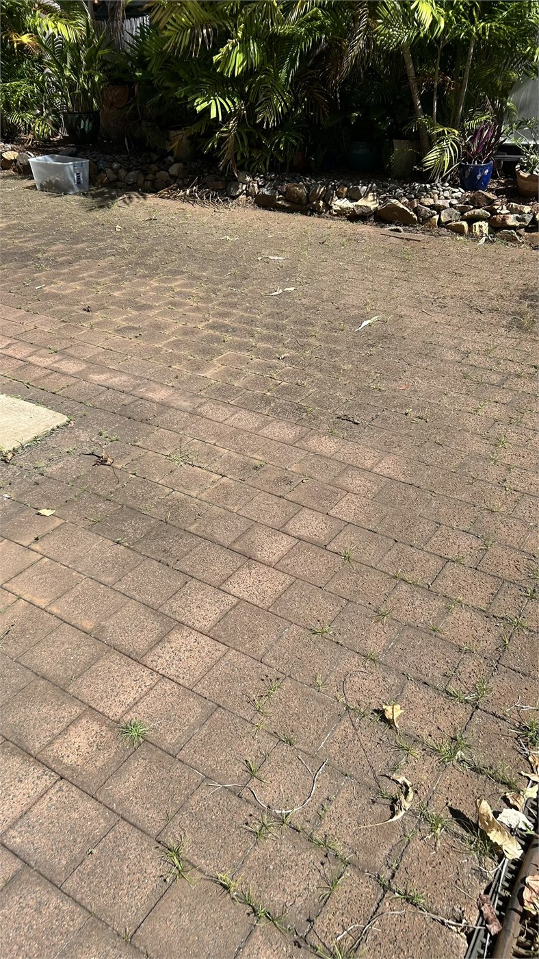 Courtyard before pressure washing